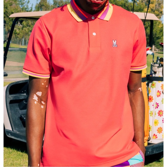 PSYCHO BUNNY ~ Mens Oliver Neon Tipped Polo (NWT) - Picture 4 of 12